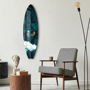 Ocean's Edge | Surfboard Glass Wall Art