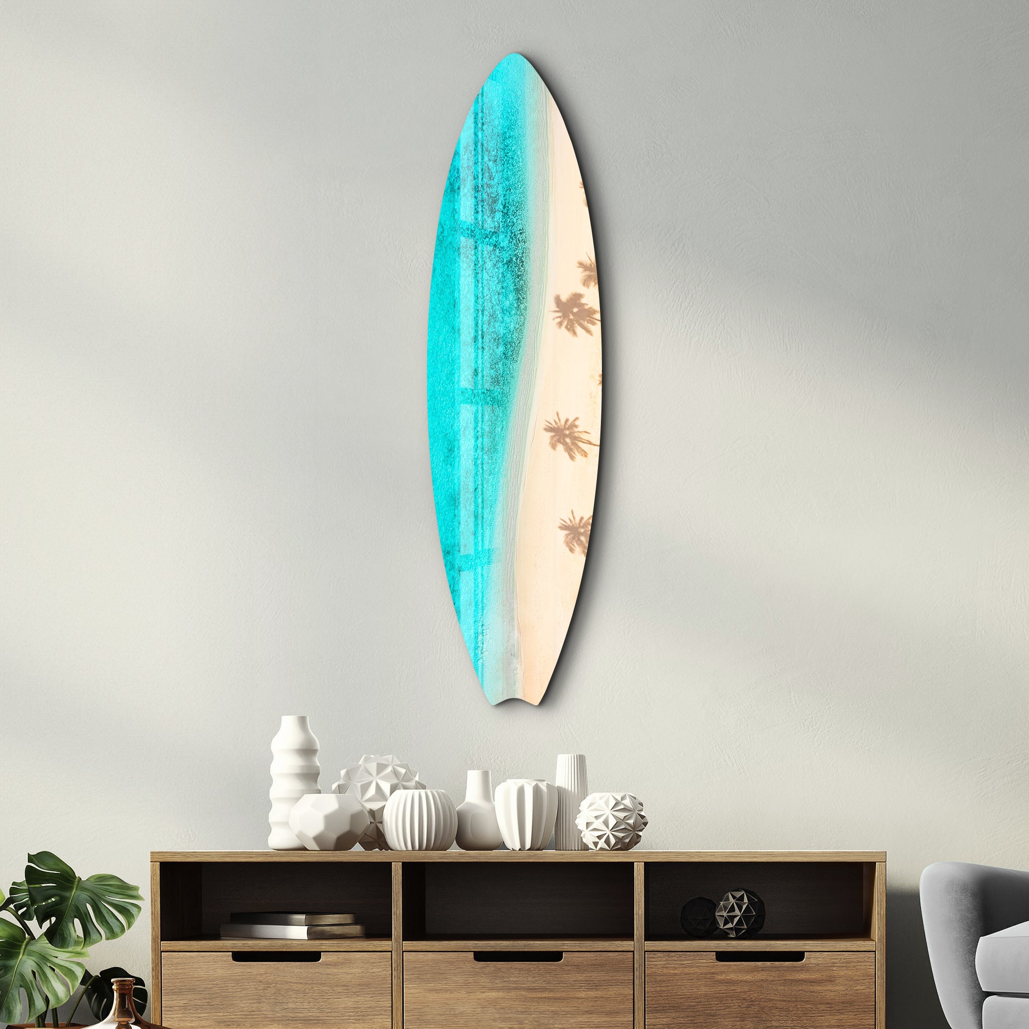 Aerial Escape | Surfboard Glass Wall Art