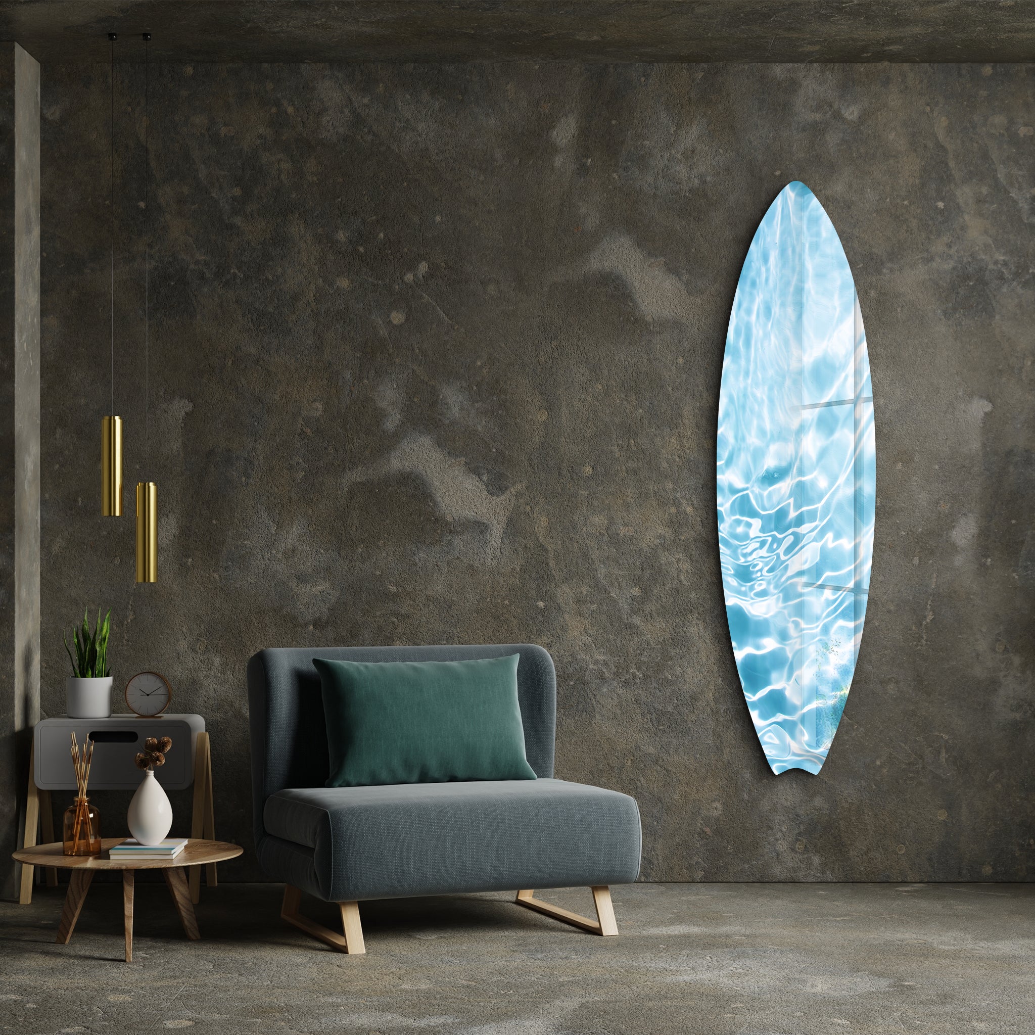 Aqua Dreams | Surfboard Glass Wall Art