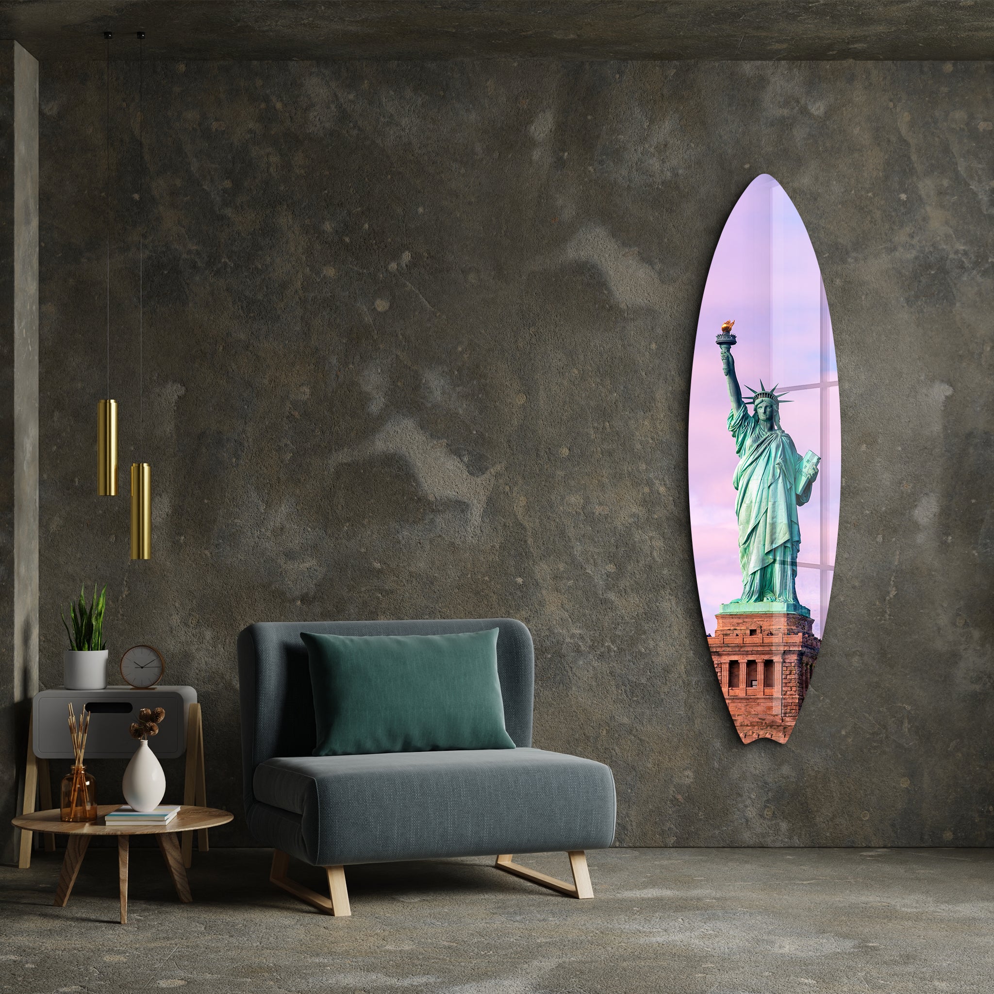 Liberty Waves | Surfboard Glass Wall Art