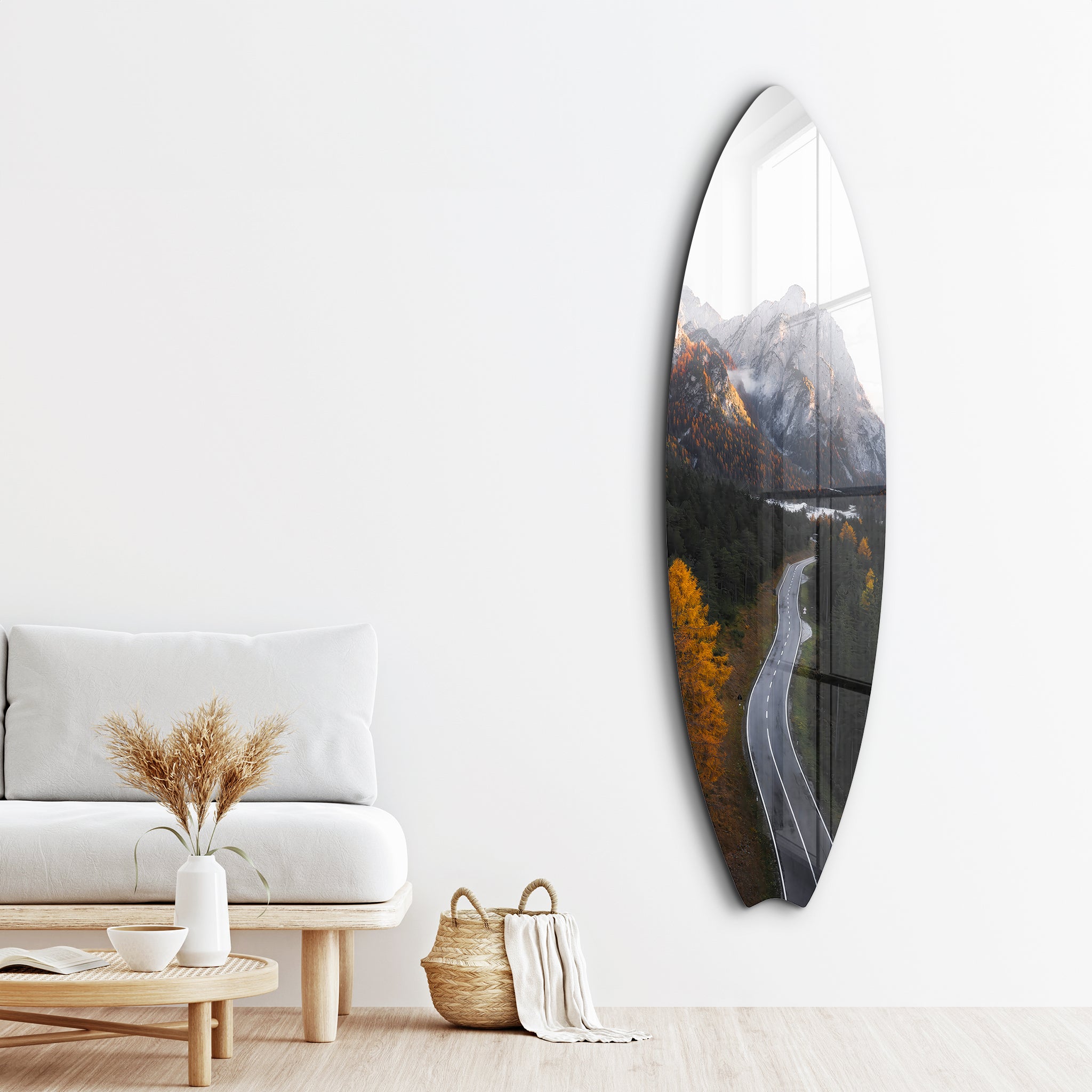 Mountain Road | Surfboard Glass Wall Art