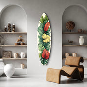 Tropical Bloom | Surfboard Glass Wall Art