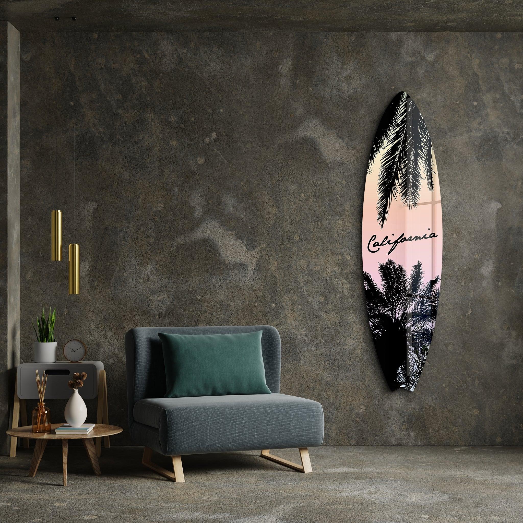 California Palms | Surfboard Glass Wall Art