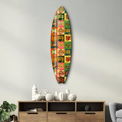 Tribal Tides | Surfboard Glass Wall Art