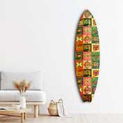 Tribal Tides | Surfboard Glass Wall Art