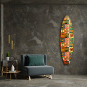 Tribal Tides | Surfboard Glass Wall Art