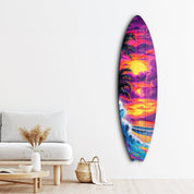 Tropical Twilight Painting | Surfboard Glass Wall Art