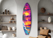 Tropical Twilight Painting | Surfboard Glass Wall Art