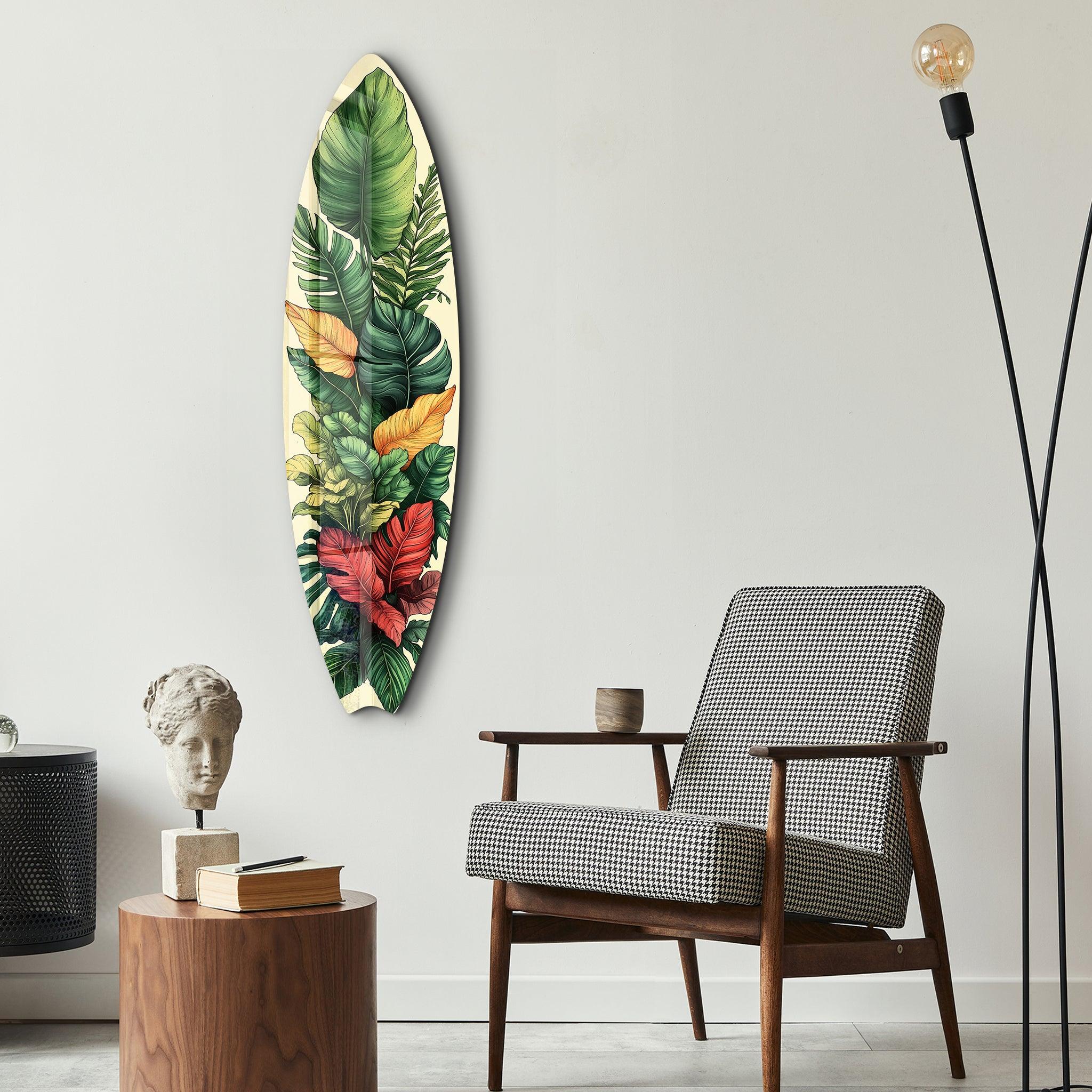 Tropical Bloom 3 | Surfboard Glass Wall Art