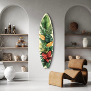 Tropical Bloom 3 | Surfboard Glass Wall Art