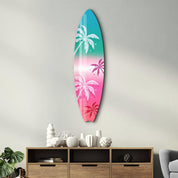 Coastal Hues | Surfboard Glass Wall Art