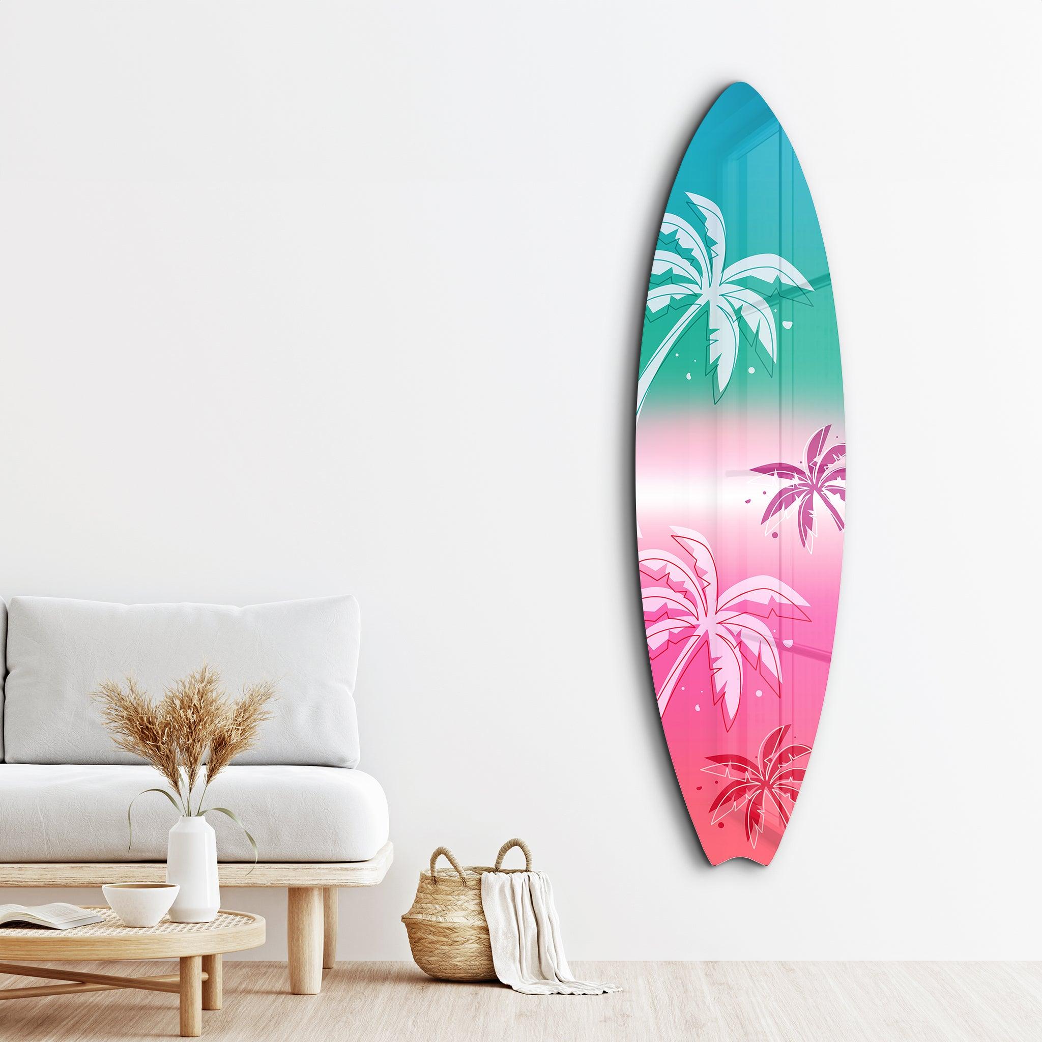 Coastal Hues | Surfboard Glass Wall Art