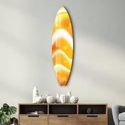 Golden Coast | Surfboard Glass Wall Art