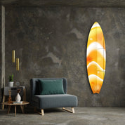 Golden Coast | Surfboard Glass Wall Art