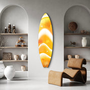 Golden Coast | Surfboard Glass Wall Art