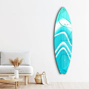 Aqua Flow | Surfboard Glass Wall Art