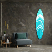 Aqua Flow | Surfboard Glass Wall Art