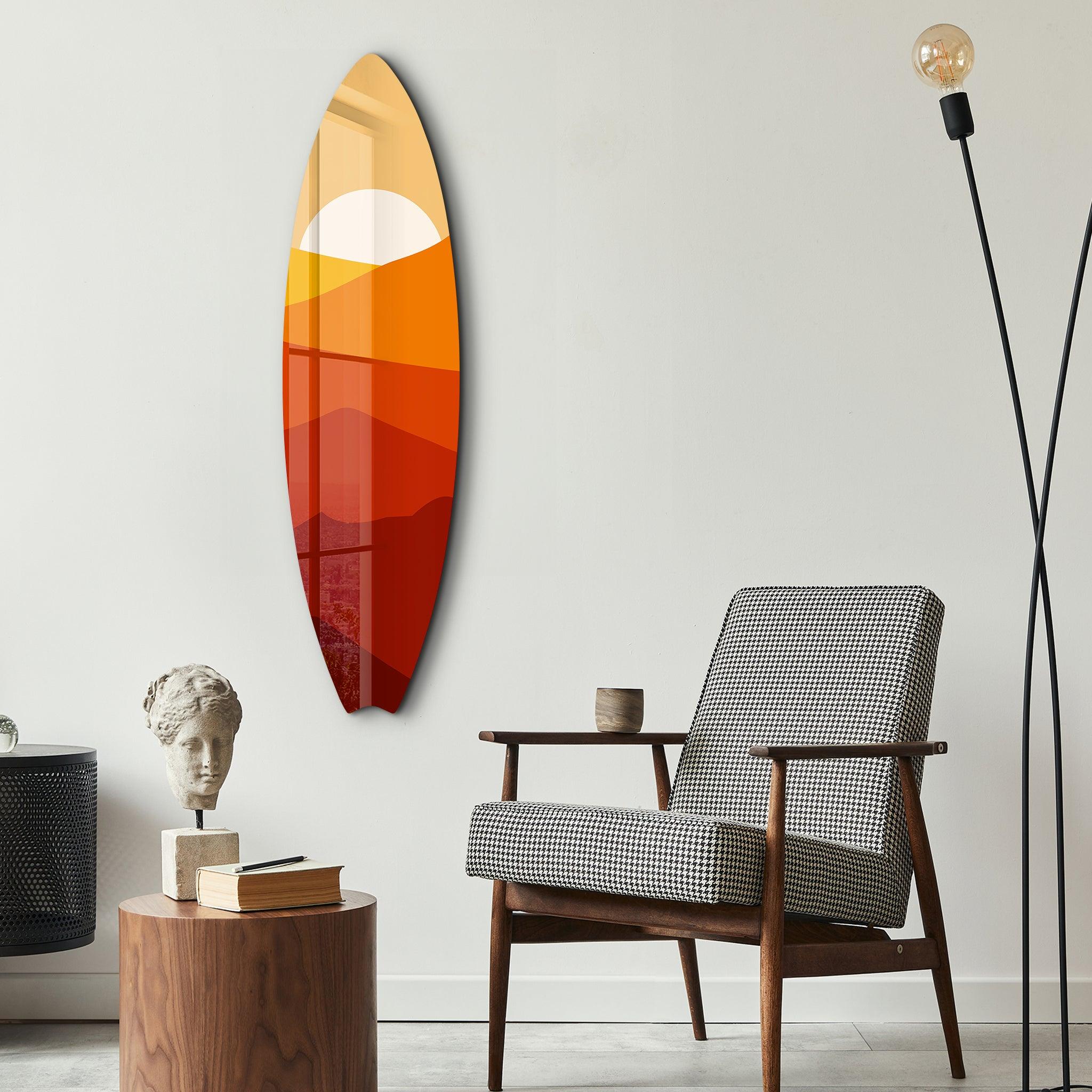 Canyon Sunset | Surfboard Glass Wall Art