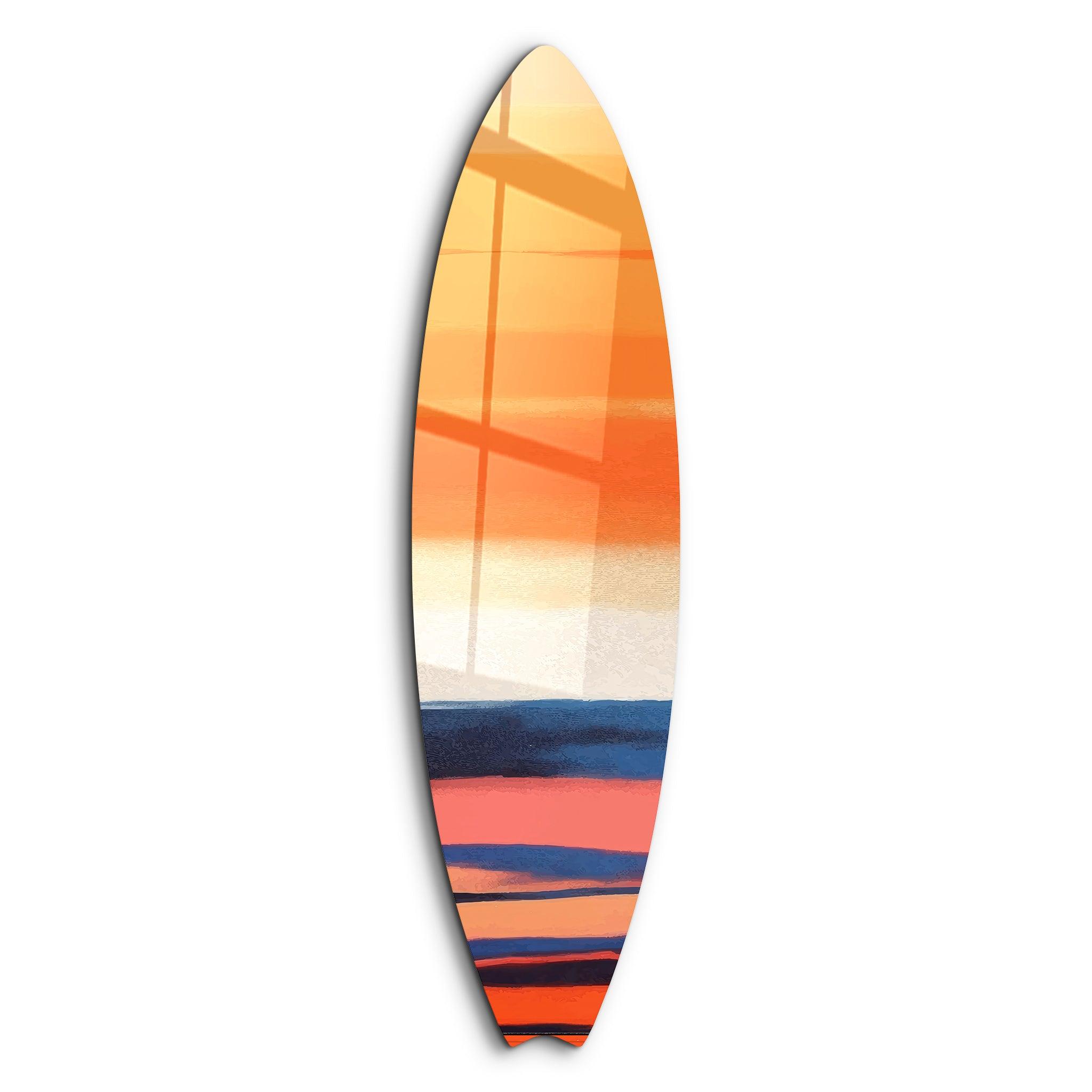 Sunset Stripe | Surfboard Glass Wall Art