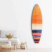 Sunset Stripe | Surfboard Glass Wall Art