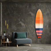 Sunset Stripe | Surfboard Glass Wall Art