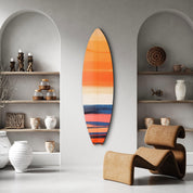 Sunset Stripe | Surfboard Glass Wall Art