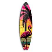 Flamingo Dreams | Surfboard Glass Wall Art