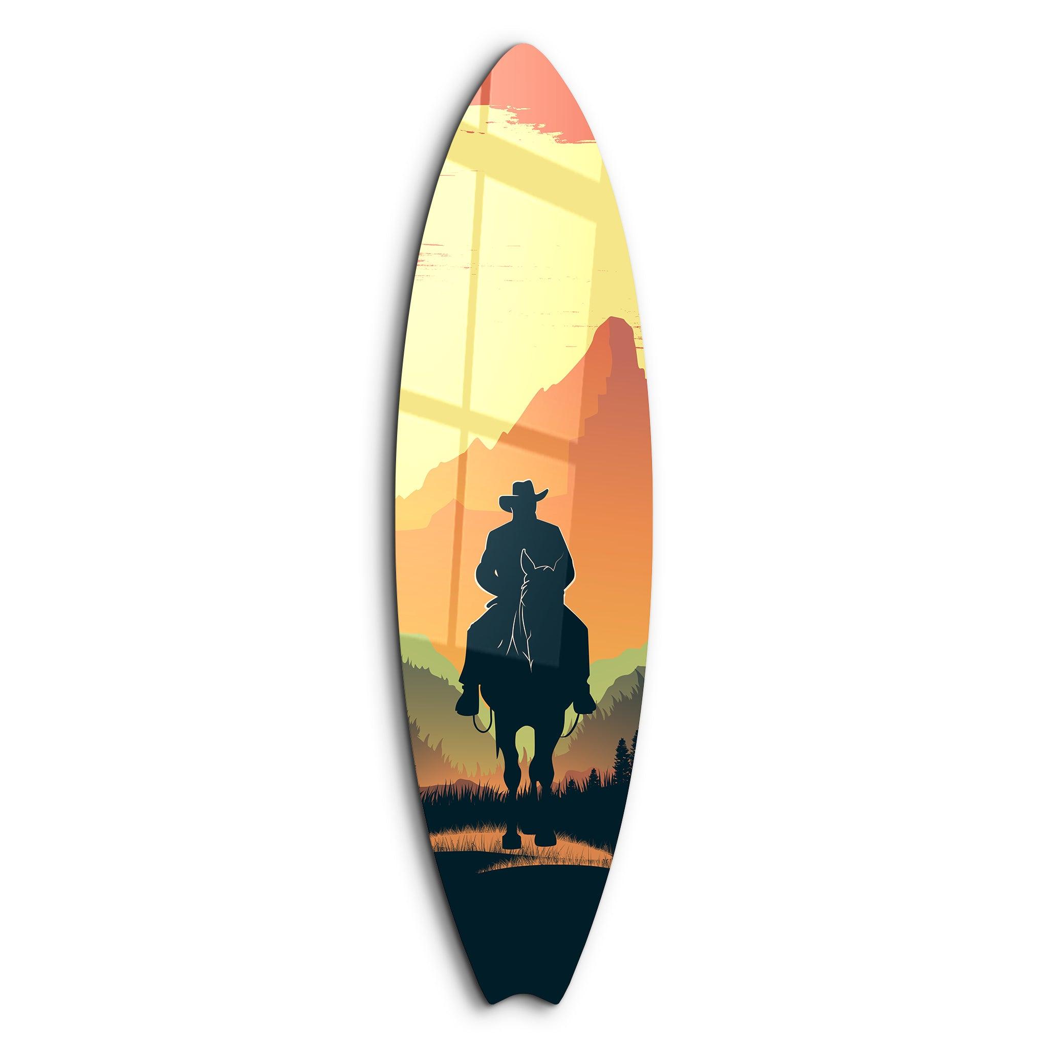 Lone Rider | Surfboard Glass Wall Art