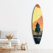 Lone Rider | Surfboard Glass Wall Art