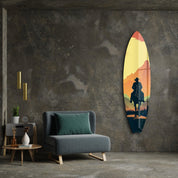 Lone Rider | Surfboard Glass Wall Art