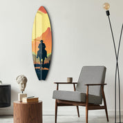 Lone Rider | Surfboard Glass Wall Art