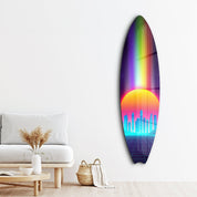 Vaporwave Vibes | Surfboard Glass Wall Art