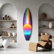 Vaporwave Vibes | Surfboard Glass Wall Art