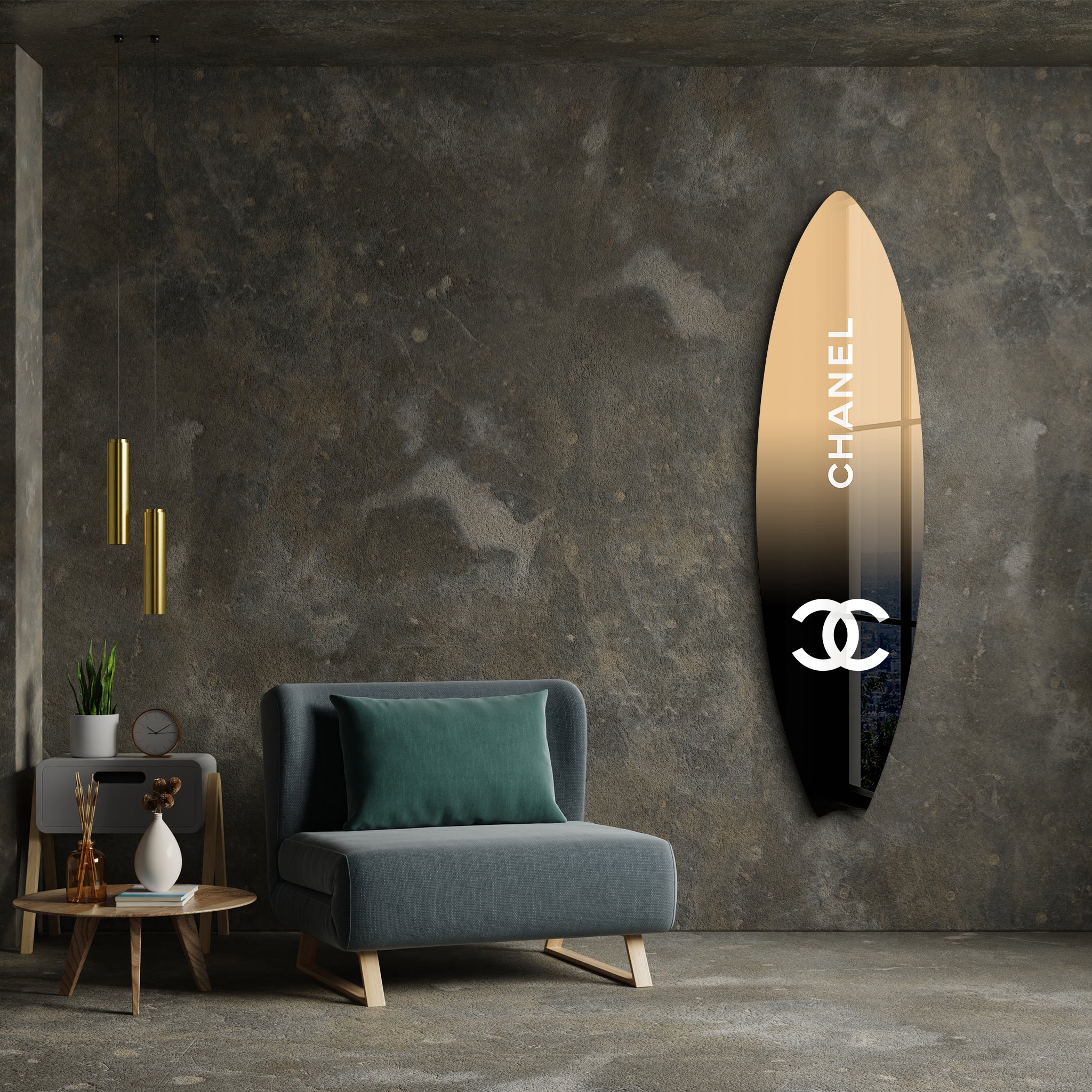 Iconic CC  | Surfboard Glass Wall Art