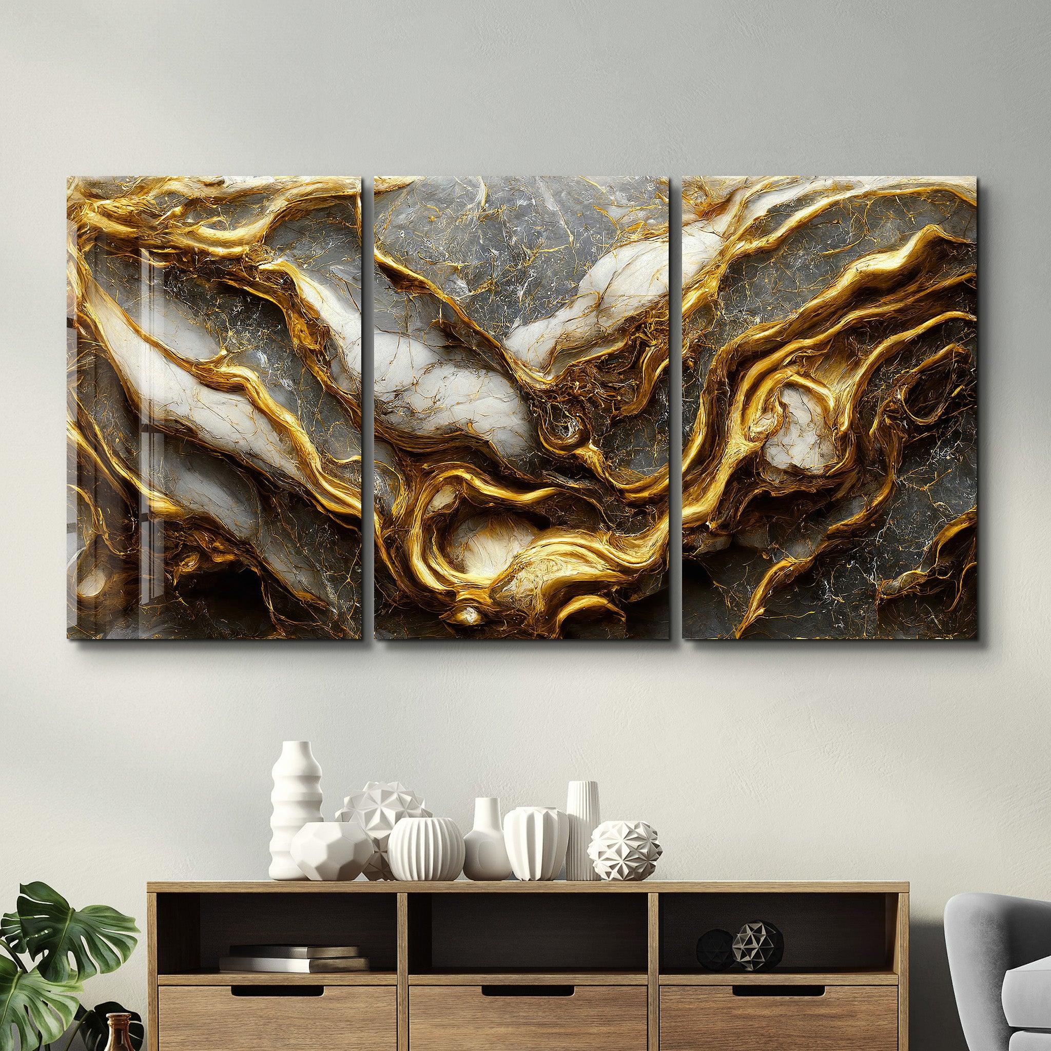 Wall Decor, Glass, Wall Art, Brown And Gold authentic Marble, Brown Marble Glass Wall, Alcohol Ink Glass Wall Art, Marble Glass Art,