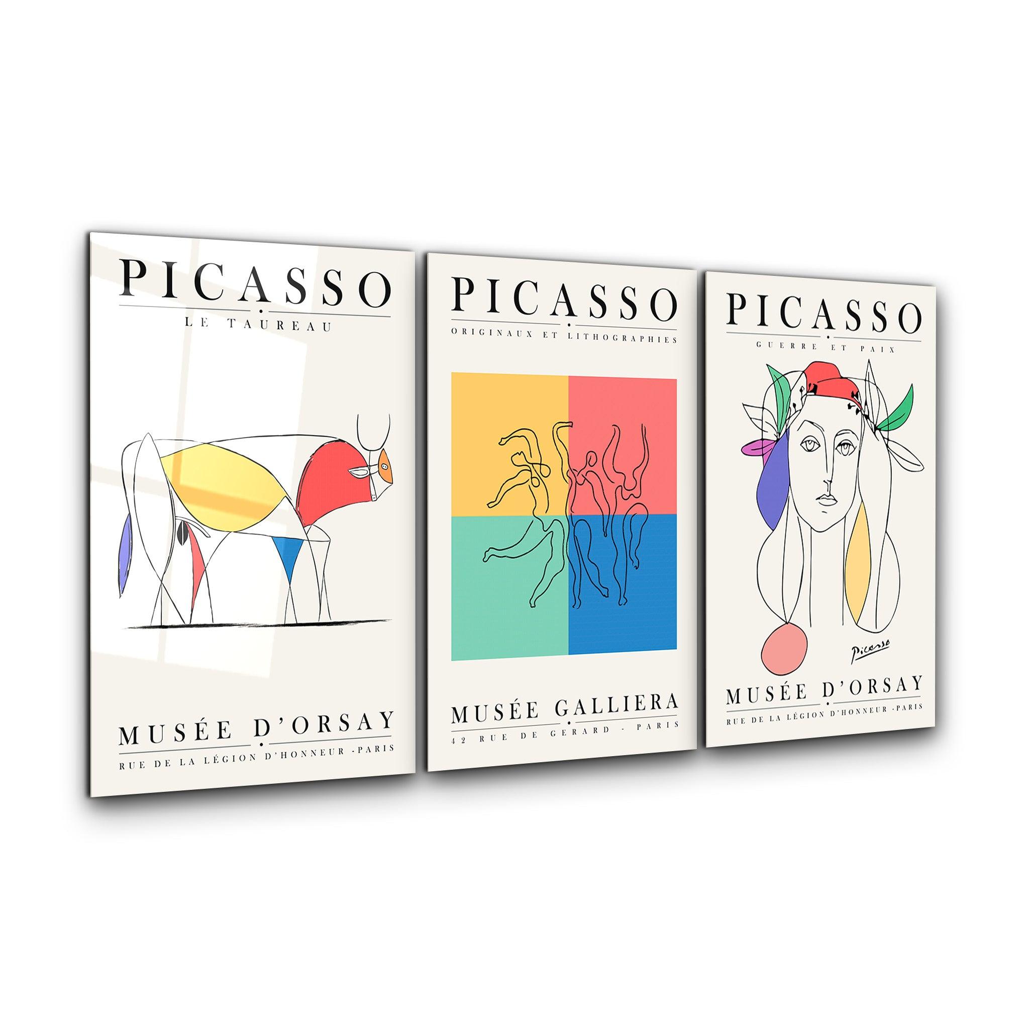 ・"Picasso Classics 1 - Trio"・Glass Wall Art - ArtDesigna Glass Printing Wall Art