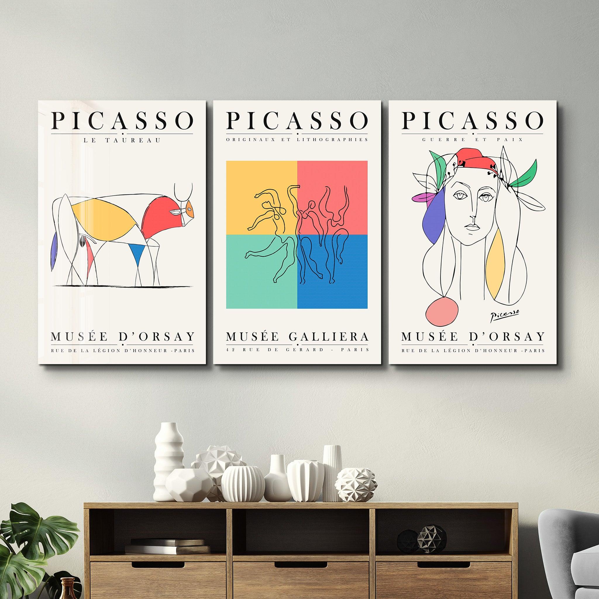 ・"Picasso Classics 1 - Trio"・Glass Wall Art - ArtDesigna Glass Printing Wall Art