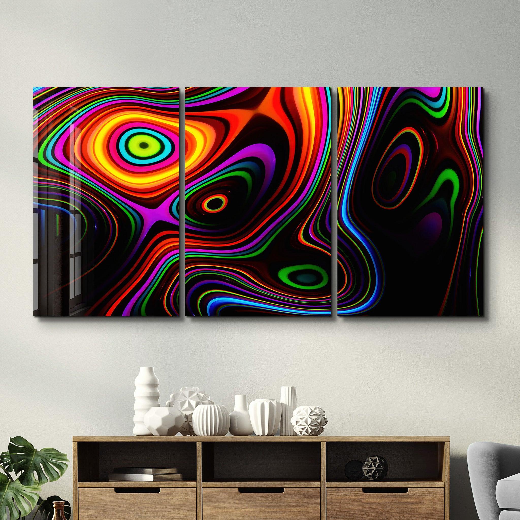 ・"Twisted Rainbow - Trio"・Glass Wall Art - ArtDesigna Glass Printing Wall Art
