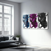 ・"Abstract Brush Strokes - Trio"・Glass Wall Art - ArtDesigna Glass Printing Wall Art