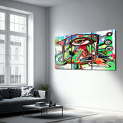 ・"Abstract Bird - Trio"・Glass Wall Art - ArtDesigna Glass Printing Wall Art