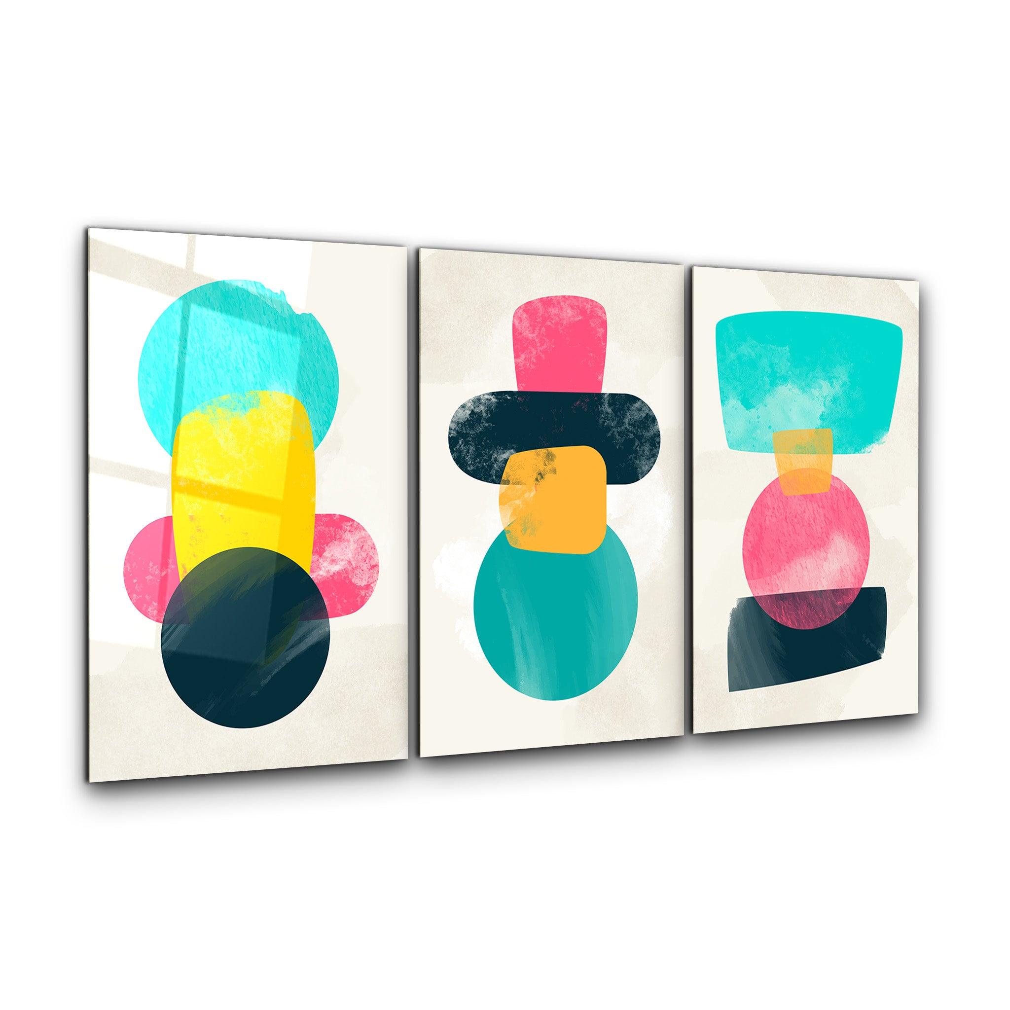 ・"Colors and Shapes- Trio"・Glass Wall Art - ArtDesigna Glass Printing Wall Art