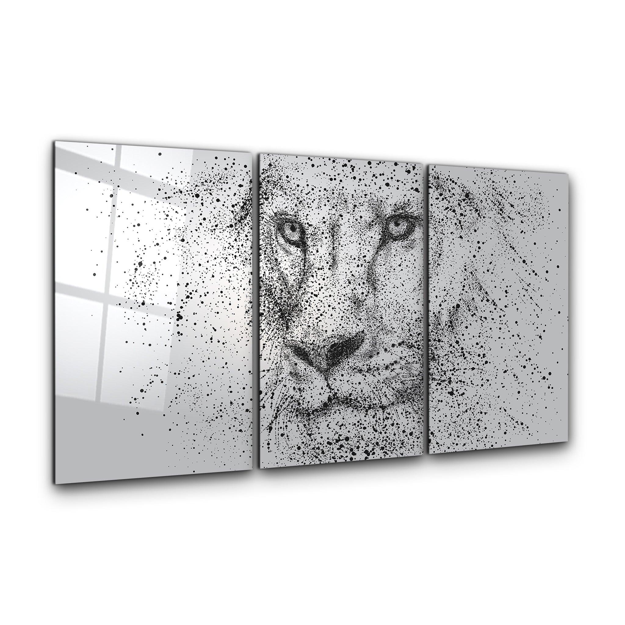 ・"Lion Drops - Trio"・Glass Wall Art - ArtDesigna Glass Printing Wall Art