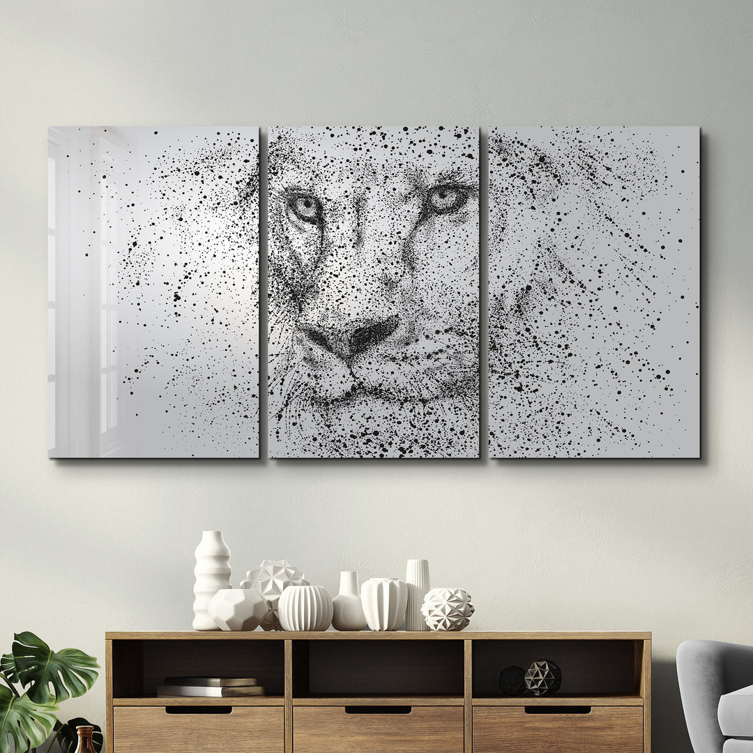 ・"Lion Drops - Trio"・Glass Wall Art