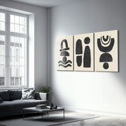 ・"Black Signs - Trio"・Glass Wall Art - ArtDesigna Glass Printing Wall Art