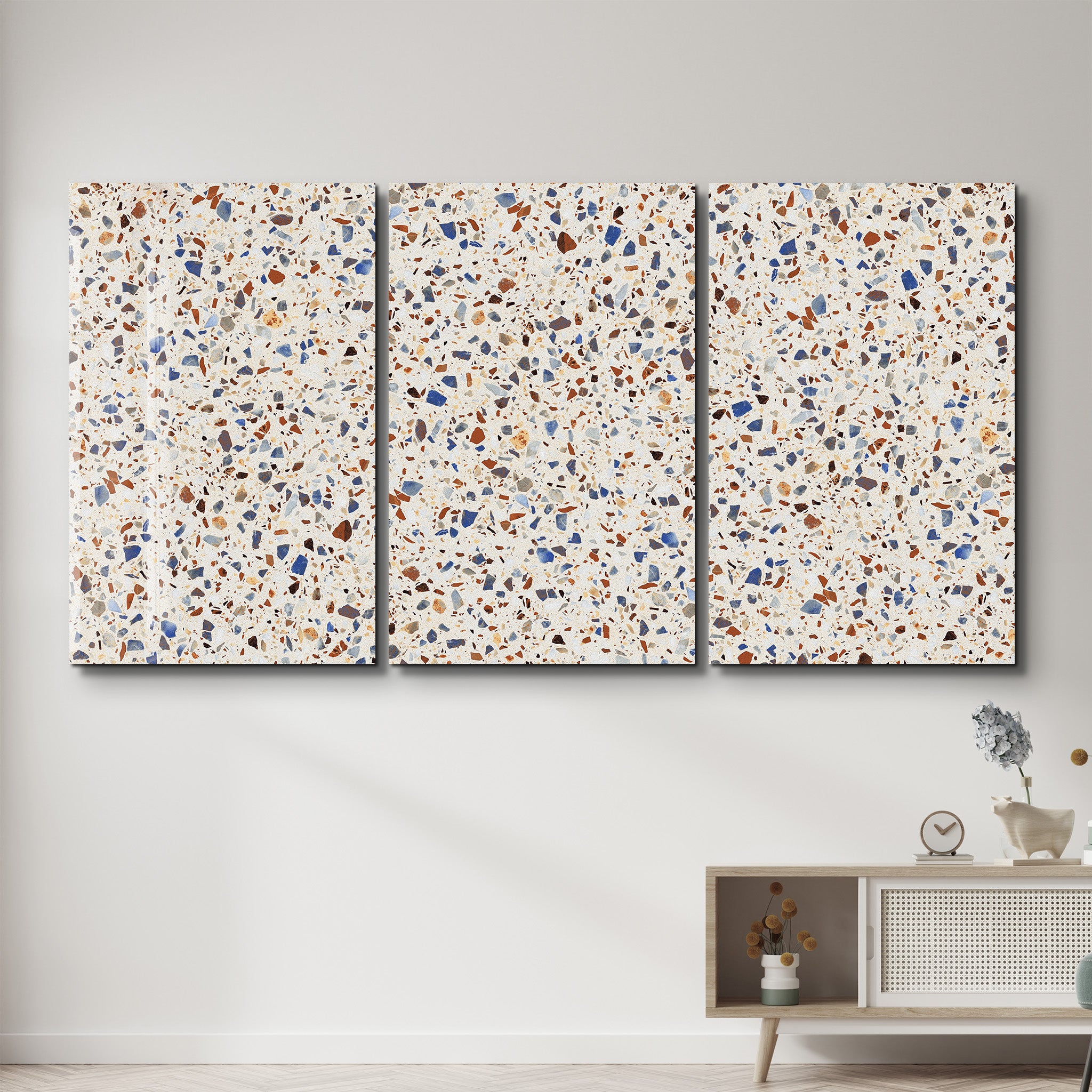 Coastal Terrazzo Trio | Glass Wall Art