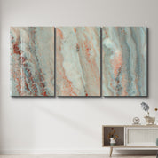Oxidized Aqua Trio | Glass Wall Art