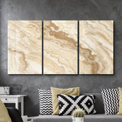 Ivory Onyx Trio | Glass Wall Art