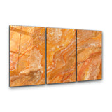 Amber Cloud Trio | Glass Wall Art