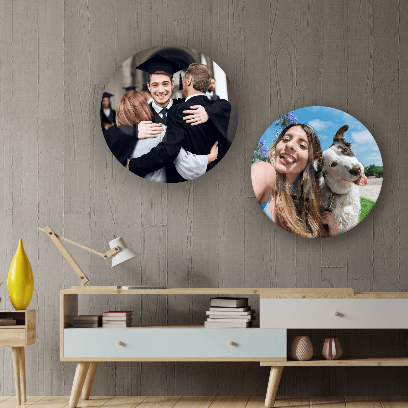 ."Custom Printing". Rounded Shape Glass Wall Art - ArtDesigna Glass Printing Wall Art