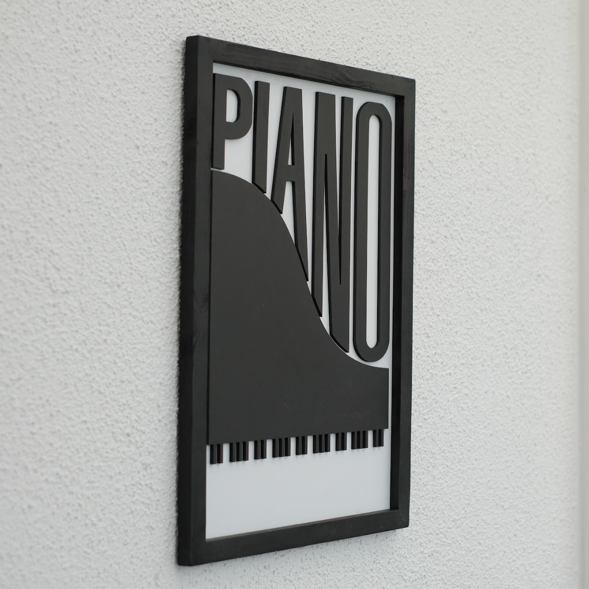 PIANO – Modern Wooden Music Typography Wall Art